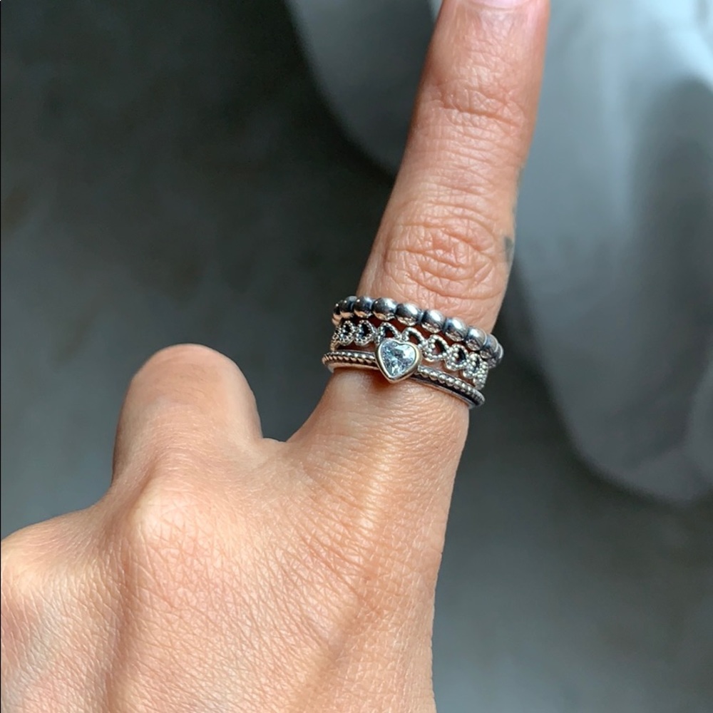 ❤️Pandora 3 stackable rings